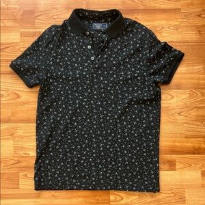 Abercrombie & Fitch Black Polo with Subtle Pattern